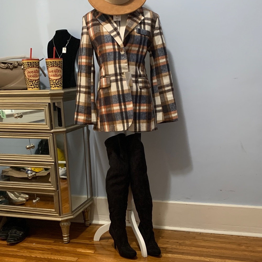 Black Faux suede thigh, high boots size 8 1/2